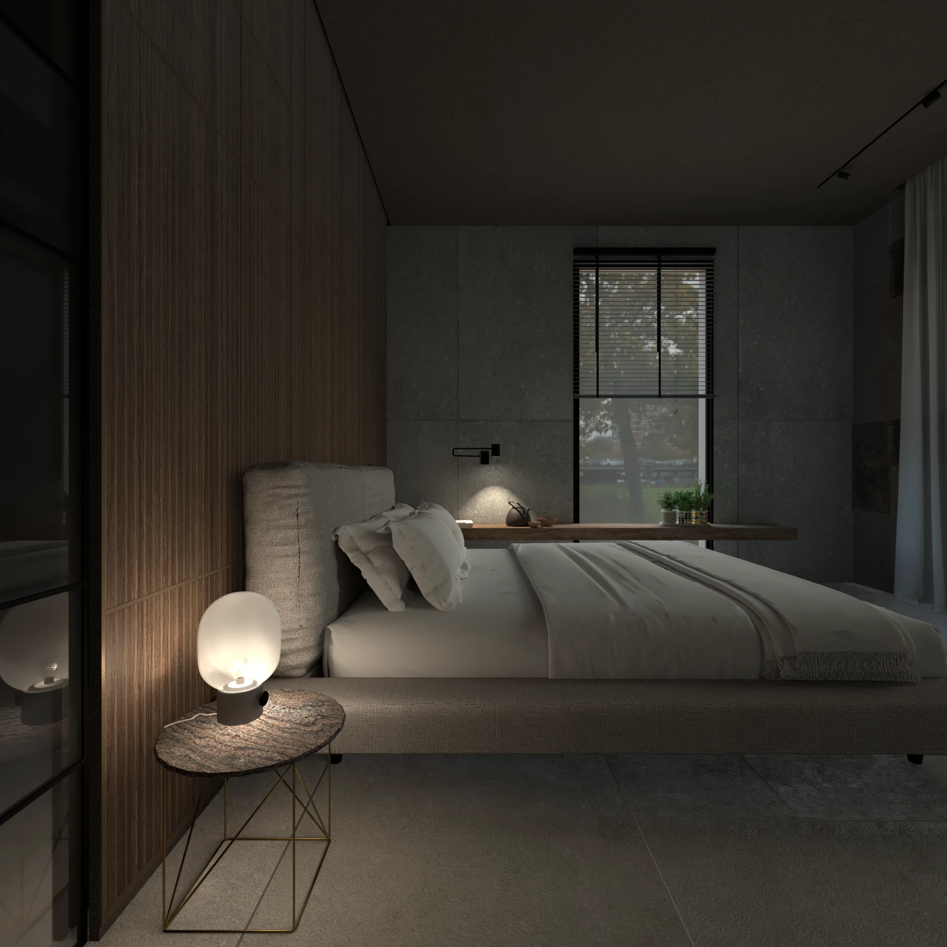 Camera da letto dark look